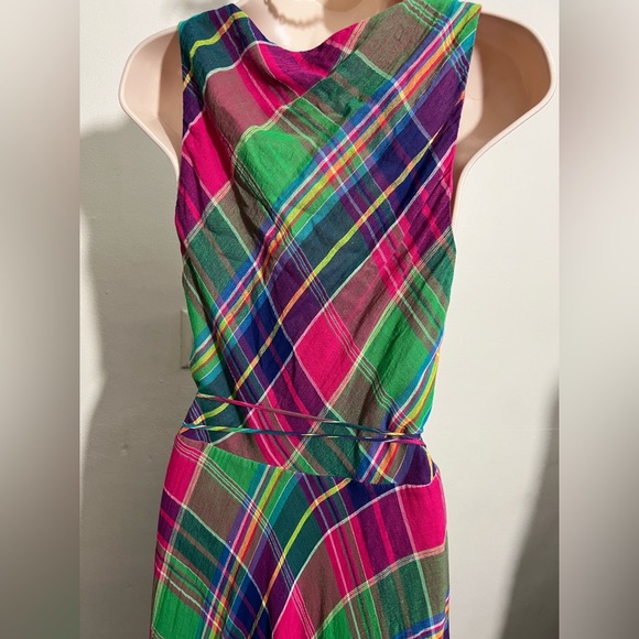 Polo Ralph Lauren Vibrant Plaid Maxi Wrap Dress - Picture 9 of 14